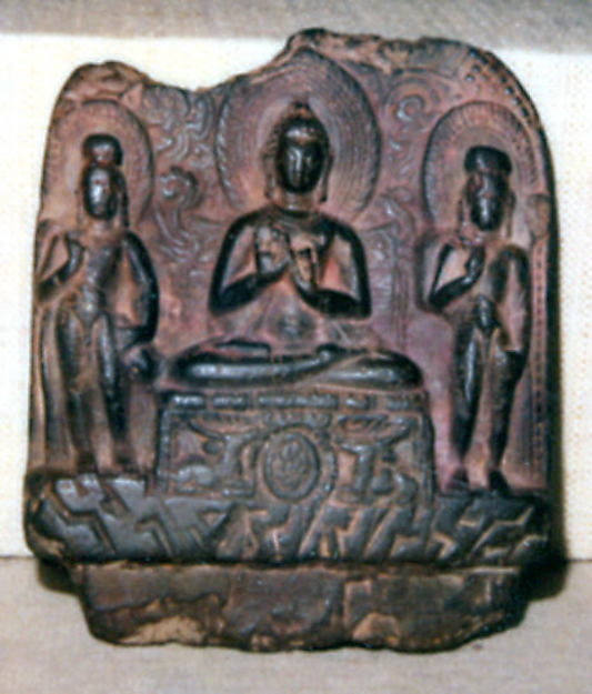 Buddha Preaching the First Sermon Attended by Maitreya and Padmapani by an unrecorded maker, The Metropolitan Museum of Art