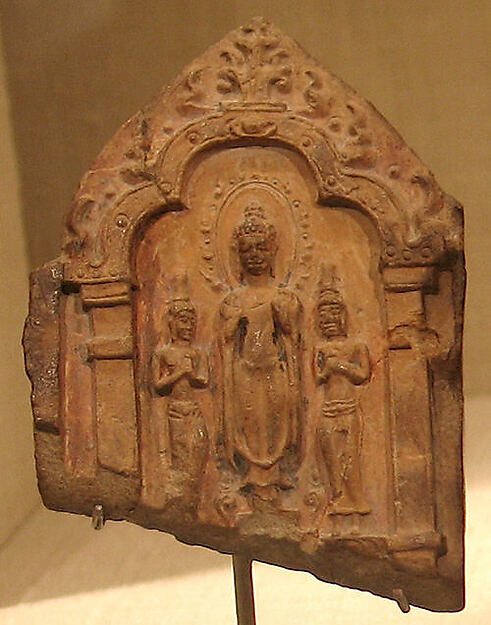 Standing Buddha and Two Bodhisattvas, 7th–9th century