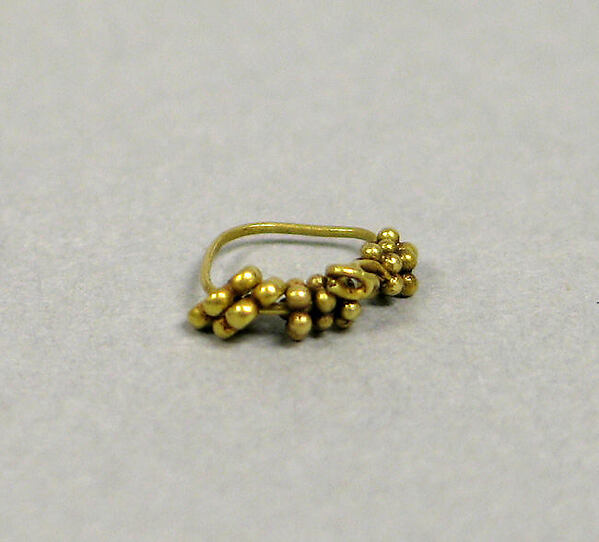 Pair of Ear Clips with Granulate Clusters on Hoops by an unrecorded maker, The Metropolitan Museum of Art