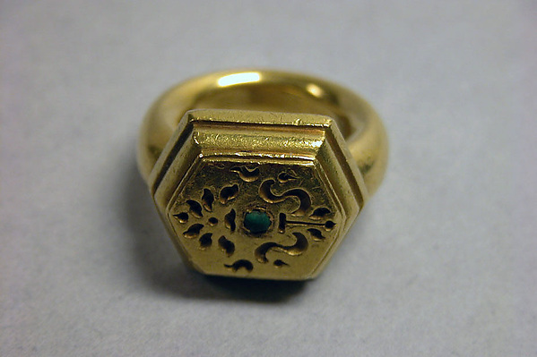 Ring with Hexagonal Bezel and Stone with "Sri" Inscription by an unrecorded maker, The Metropolitan Museum of Art