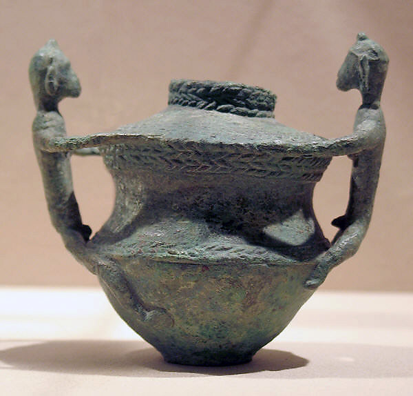Lime Container with Figural Handles