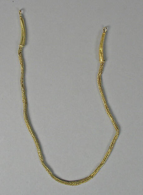 Necklace with Looped, Granulated End