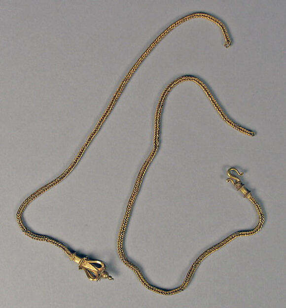 Necklace with Repoussé Lotus Terminals