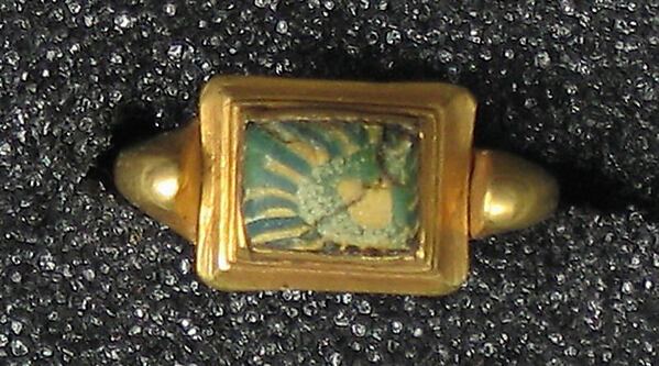 Ring, Rectanglular Bezel with Glass by an unrecorded maker, The Metropolitan Museum of Art