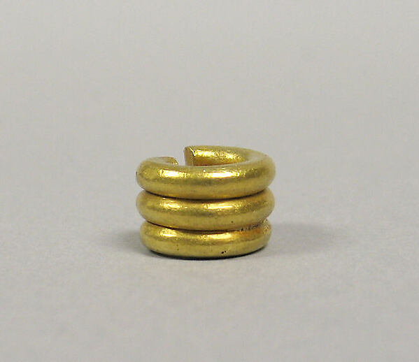 Pair Ear Ornaments, Three Plain Hoops
