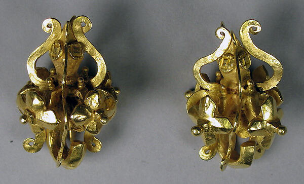 Pair of Large Hexagonal Ear Ornaments