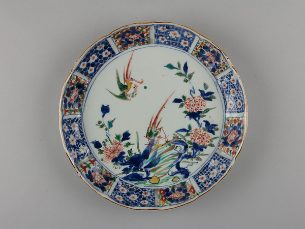 Dish with birds and flowers