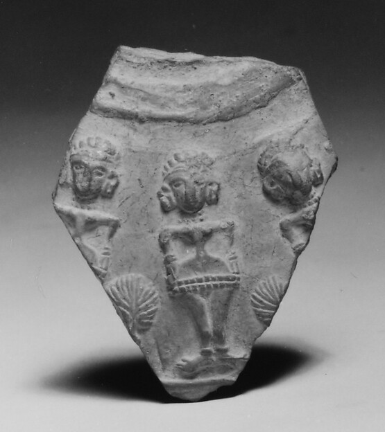 Shard with Three Goddesses, ca. 3rd century BCE