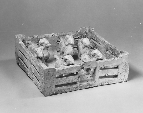 Square Pen with Six Rams by an unrecorded maker, The Metropolitan Museum of Art