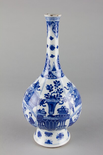 Vase with ladies and flowers