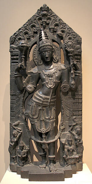 Vishnu Accompanied by Garuda and Lakshmi, 12th–13th century