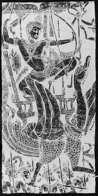 Rubbing of a Figure of Skanda, the God of War by an unrecorded maker, The Metropolitan Museum of Art