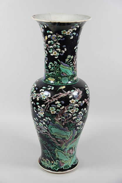Vase with birds and flowers