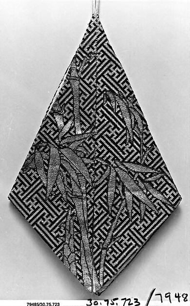 Eyeglasses Case Bag with Bamboo on Fretwork Background by an unrecorded maker, The Metropolitan Museum of Art