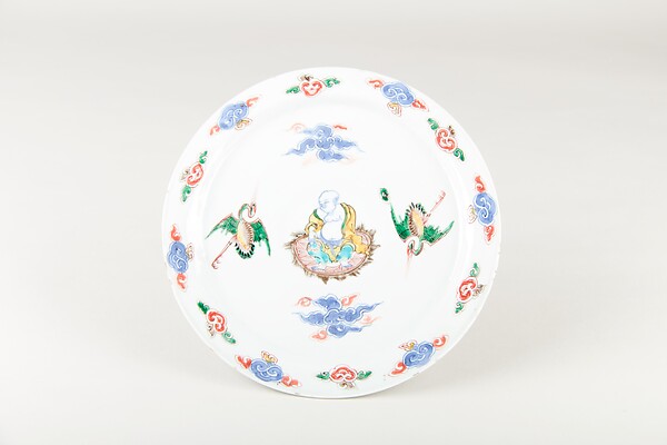 Plate with Buddhist monk Budai