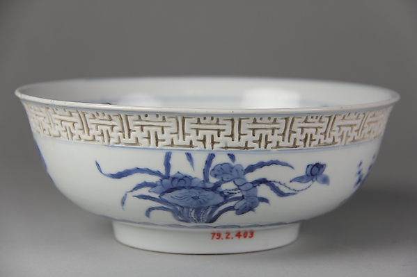 Bowl with immortals and flowers