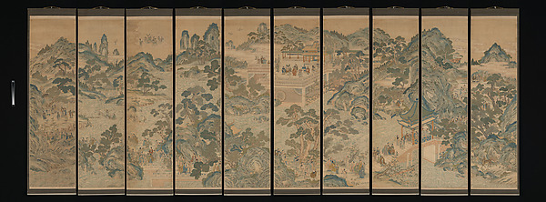 清 緙絲山水人物圖|Mythical landscape with immortals