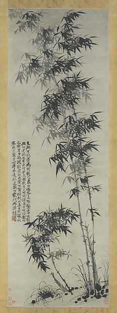 清   石濤 (朱若極)   風雨竹圖   軸|Bamboo in wind and rain
