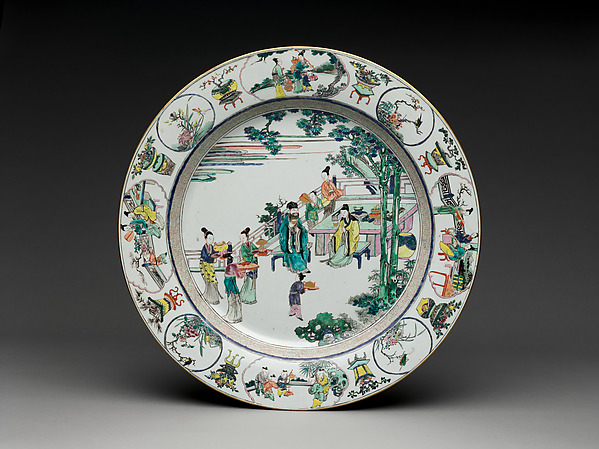 Plate with scene of offering antique