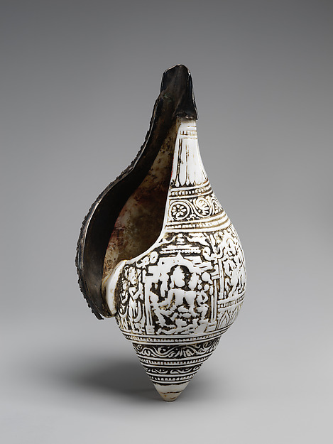 Carved Conch with Lakshmi-Narayana by an unrecorded maker, The Metropolitan Museum of Art