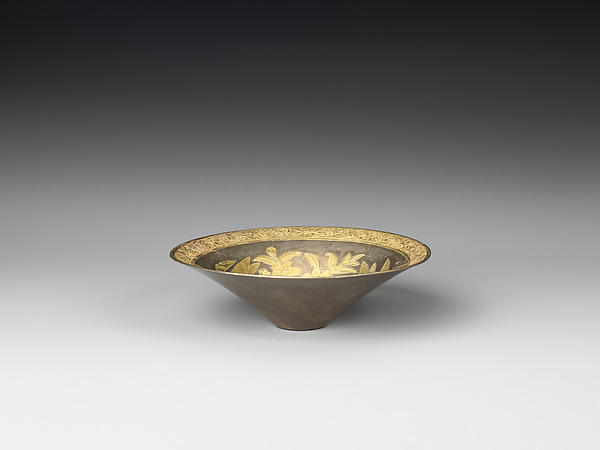 Conical bowl with flowers and birds (one from a set)