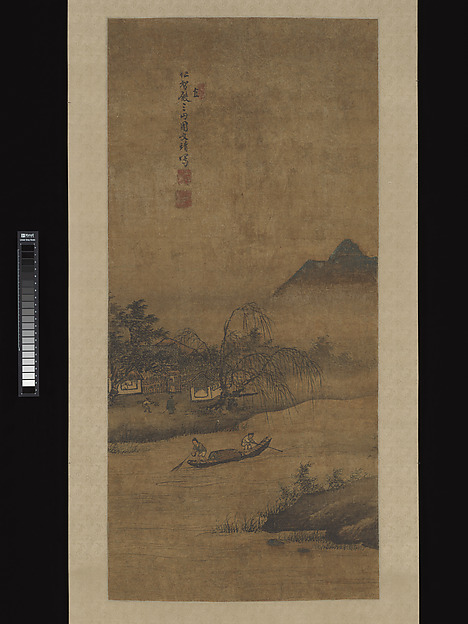 明　周文靖　漁隱圖　軸|Rustic retreat among fishermen