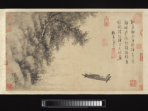 元  吳鎮  蘆灘釣艇圖  卷|Fisherman