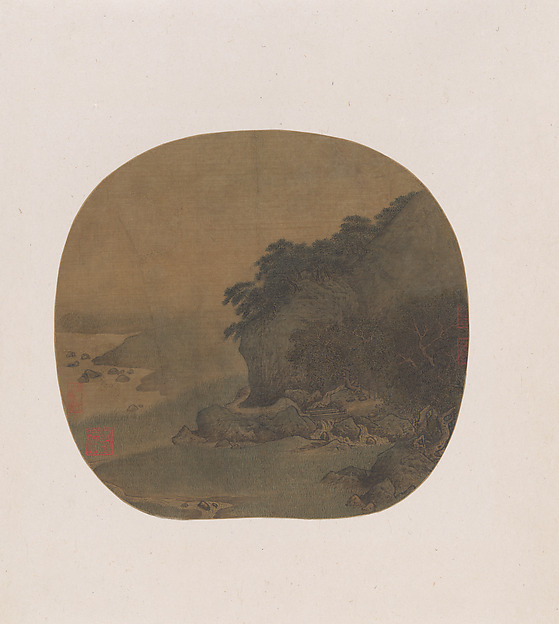 南宋  傳閻次于 松壑隱棲圖   團扇|Hermitage by a pine-covered bluff