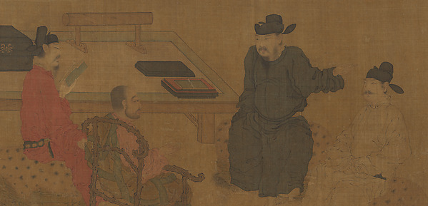 南宋 	佚名   舊傳五代周文矩   琉璃堂人物圖   卷|Scholars of the Liuli Hall