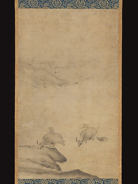 伝可翁筆　牧童図|Herdboys and Buffalos