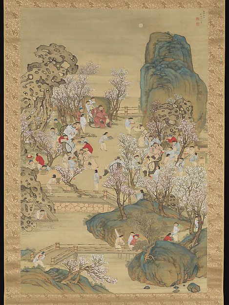 中林竹洞筆 「芳園酔月」図|Fragrant Garden under a Hazy Moon
