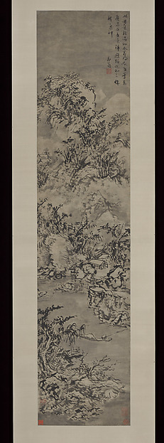明   史忠   雪景山水圖   軸|Winter landscape with fisherman