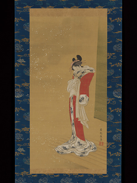 雪中縁先美人図|Beauty on a Veranda in Snow