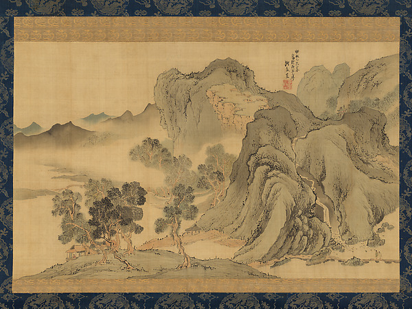 与謝蕪村筆　浅絳山水図|Landscape in Light Colors