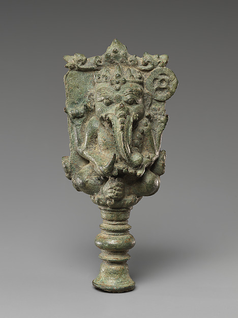 Bell Handle with Seated Ganesha, ок. XIII века