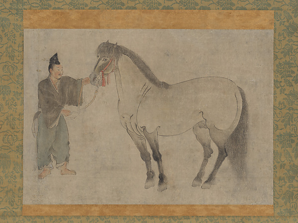 駿馬図 (断簡)|Horse and Groom