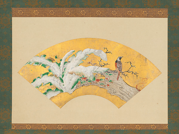 雪中芭蕉小禽図 (Setchū bashō shōkin zu)|Plantain and Bird in Snow