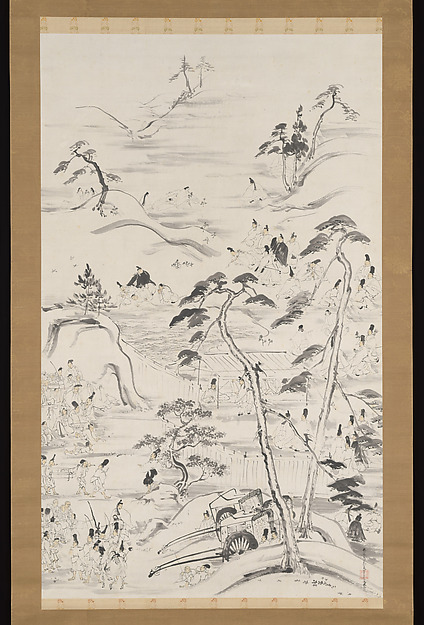 冷泉為恭筆　圓融院船岡山子日御遊図|Emperor Enyū’s Outing to Funaokayama on the First Day of the Rat in the New Year