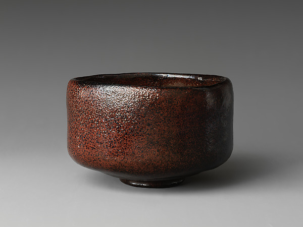 Black Raku Teabowl, named “Setting Sun” (Sekiyō)
