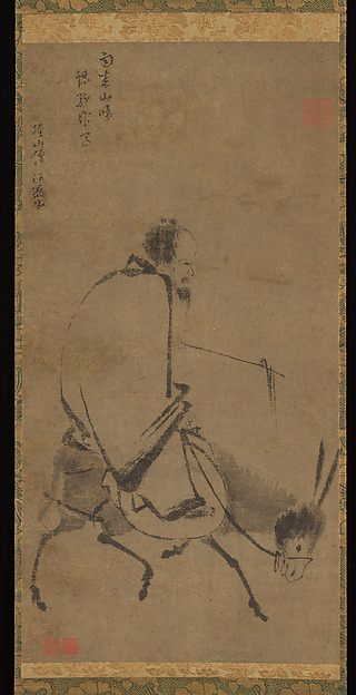 南宋  佚名  騎驢圖  軸|Chan master riding a mule