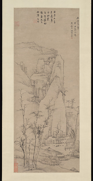 清  倣弘仁  幽谷泉聲圖  軸|The Sound of Spring in a Lonely Valley