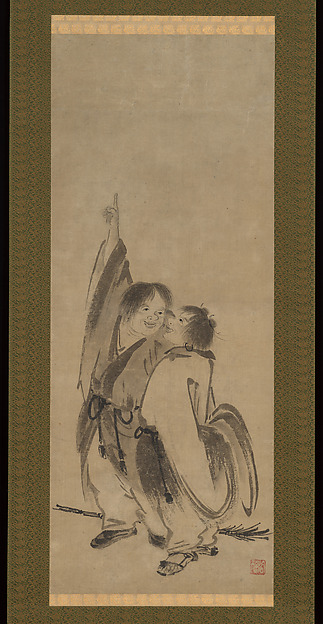 寒山拾得図 (Kanzan Jittoku zu)|Hanshan and Shide