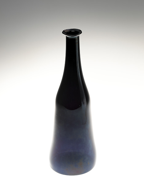 Blue Glass Sake Bottle (Tokkuri)