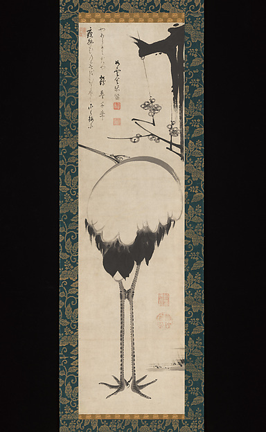 Itō Jakuchū, Crane under a Branch of Plum