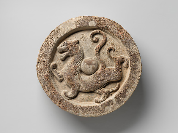 Roof tile end with tiger by an unrecorded maker, The Metropolitan Museum of Art