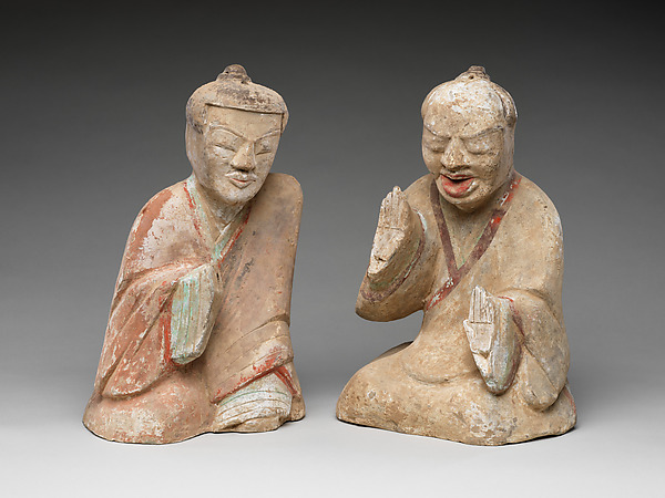Pair of Seated Figures Playing Liubo by an unrecorded maker, The Metropolitan Museum of Art