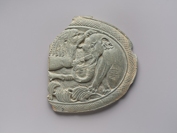 Box Lid with a Lion Attacking an Elephant by an unrecorded maker, The Metropolitan Museum of Art