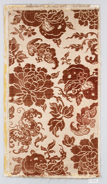 Textile with bats, butterflies, peonies, and peaches by an unrecorded maker, The Metropolitan Museum of Art
