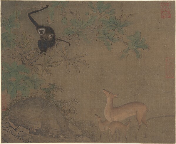 南宋  佚名  猿鹿圖  冊頁|Gibbons and Deer