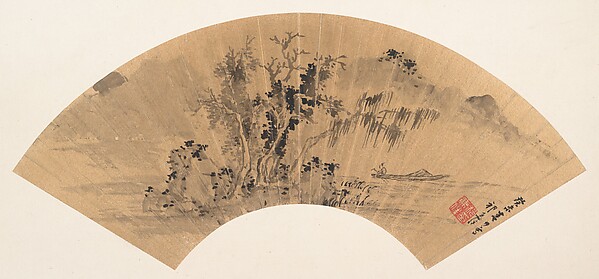明/清   祁豸佳   山水 圖|Landscape with fisherman